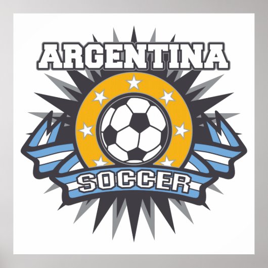 Argentina Soccer Burst Poster (Voorkant)