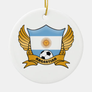 Argentina Soccer Circle Ornament