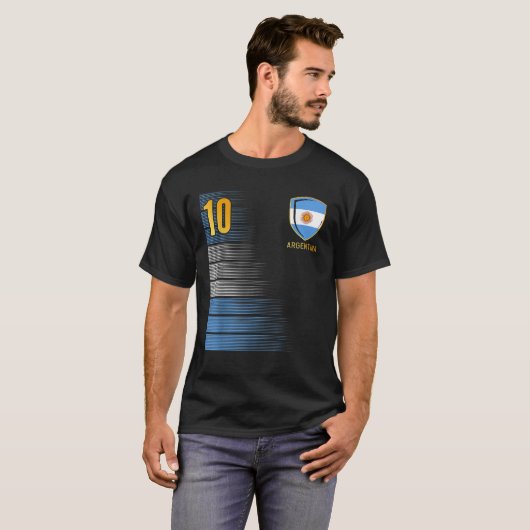 Argentina Soccer Fans Jersey Argentijnse Vlag T-shirt (Voorkant volledig)