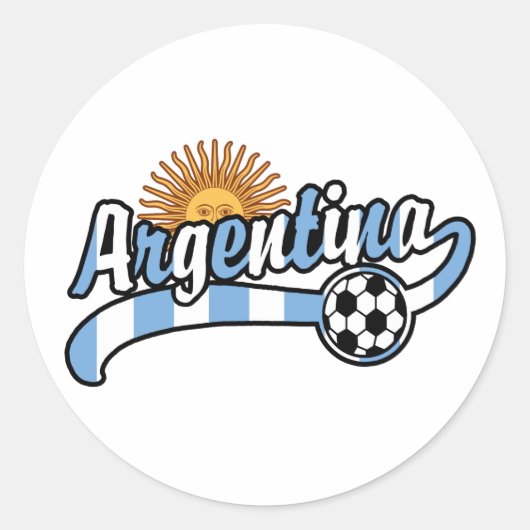 Argentina Soccer Ronde Sticker (Voorkant)