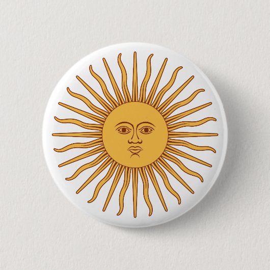 Argentina Sol de Mayo Ronde Button 5,7 Cm (Voorkant)