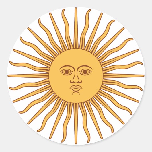 Argentina Sol de Mayo Ronde Sticker (Voorkant)