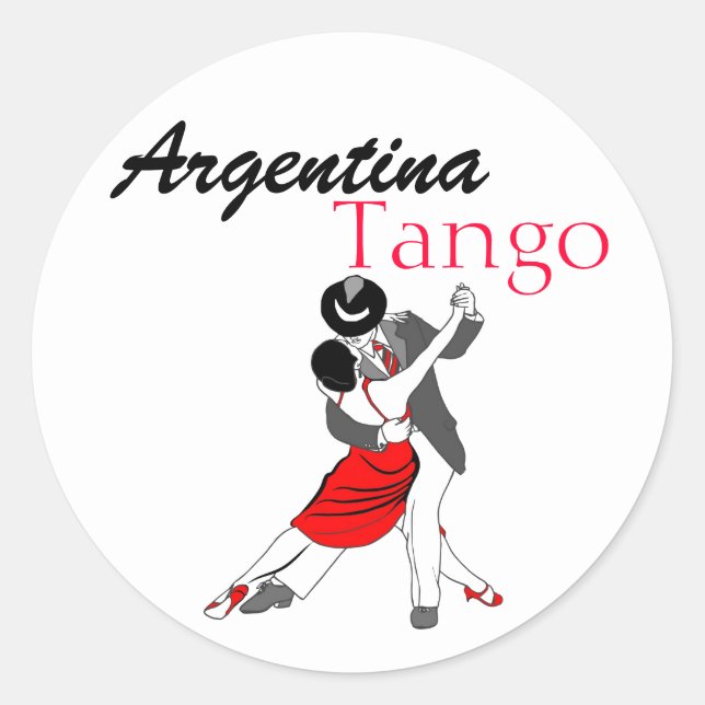 Argentina Tango Ronde Sticker (Voorkant)