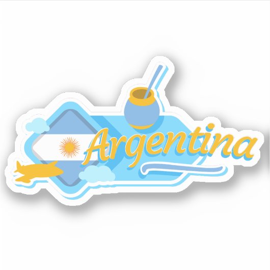 Argentina Travel Vinyl Sticker (Voorkant)