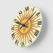 Argentina Uruguay Symbol Sun Face met Rays Ronde Klok (Hoek)