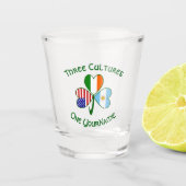 Argentina USA Ireland Flags Shamrock Personalized Shot Glas (Voorkant)