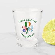Argentina USA Ireland Flags Shamrock Personalized