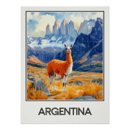 Argentina Vintage, Patagoniaans landschap Perfect Poster