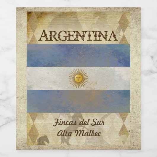 Argentina Wine Label Wijn Etiket (Enkel label)