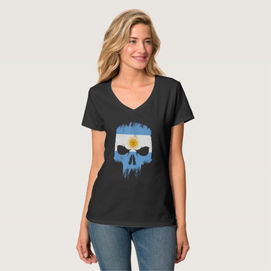 Argentinan skull Argentina T-shirt (Voorkant volledig)