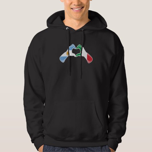 Argentine Italy Flag - Argentinian Italian Heart Hoodie (Voorkant)