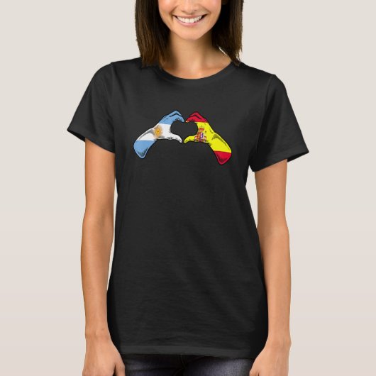 Argentine Spain Flag - Argentinian Spanish Heart_1 T-shirt (Voorkant)