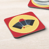 Argentine Tango Bandoneon Fedora en Red Rose Bier Onderzetter (Linkerzijde)