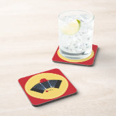 Argentine Tango Bandoneon Fedora en Red Rose Bier Onderzetter (Rechterzijde)