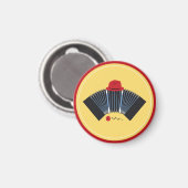 Argentine Tango Bandoneon Fedora en Red Rose Magneet (Voorkant / Achterkant)