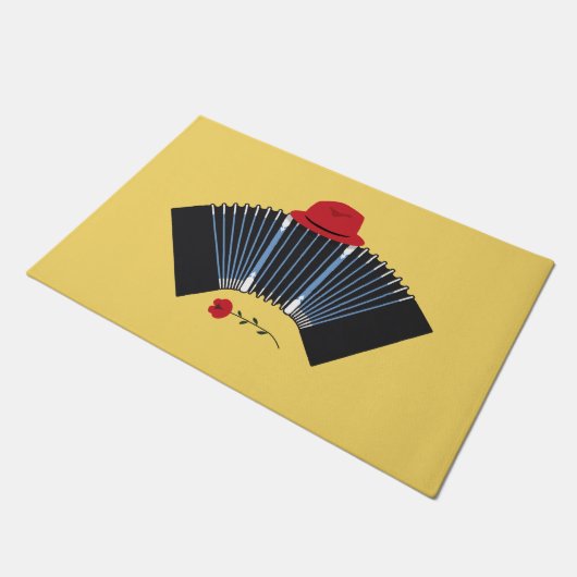 Argentine Tango Dancer Bandoneon en Fedora Deurmat (Schuin)