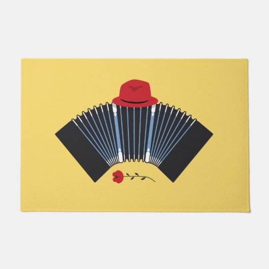 Argentine Tango Dancer Bandoneon en Fedora Deurmat (Voorkant)