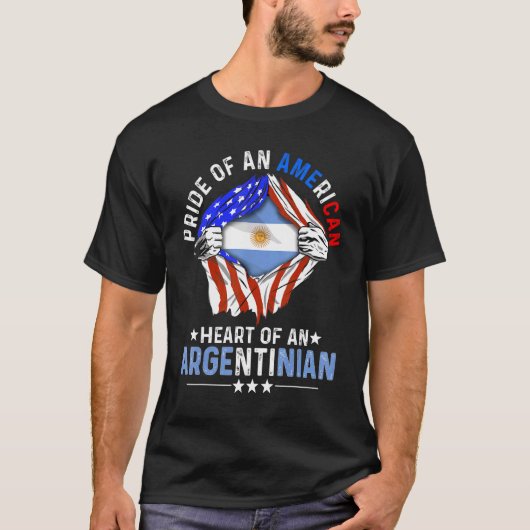 Argentinian American America Pride Foreign Argenti T-shirt (Voorkant)