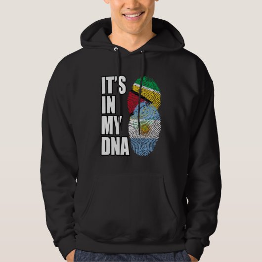 Argentinian And Guyanese Mix DNA Flag Heritage Hoodie (Voorkant)
