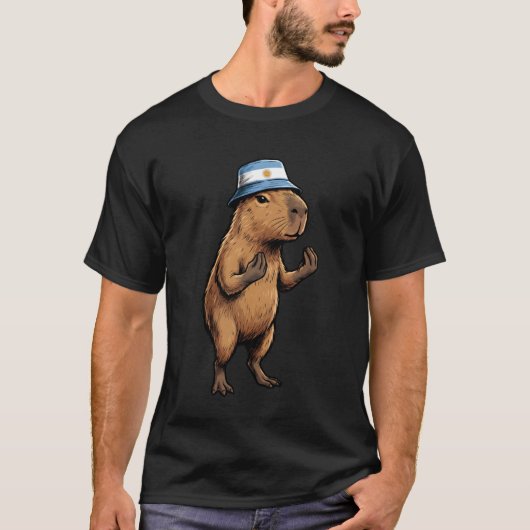 Argentinian Capybara Argentina Flag Funny Argentin T-shirt (Voorkant)