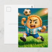 Argentinian empanada soccer player jumping for hea briefkaart (Voorkant / Achterkant)