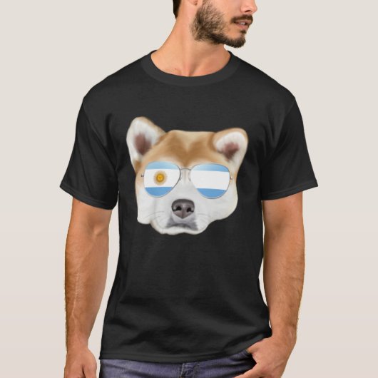 Argentinian Flag Akita Dog Argentina Pocket T-shirt (Voorkant)