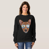 Argentinian Flag Basenji Dog Argentina Pocket Trui (Voorkant volledig)