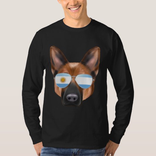Argentinian Flag German Shepherd Dog Argentina Poc T-shirt (Voorkant)