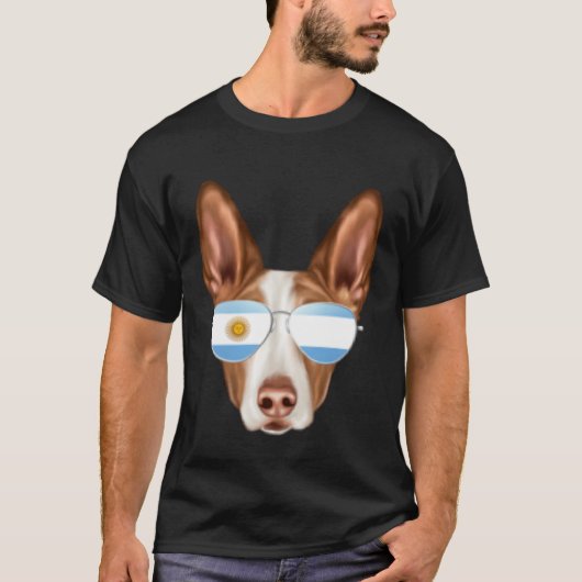 Argentinian Flag Ibizan Hound Dog Argentina Pocket T-shirt (Voorkant)