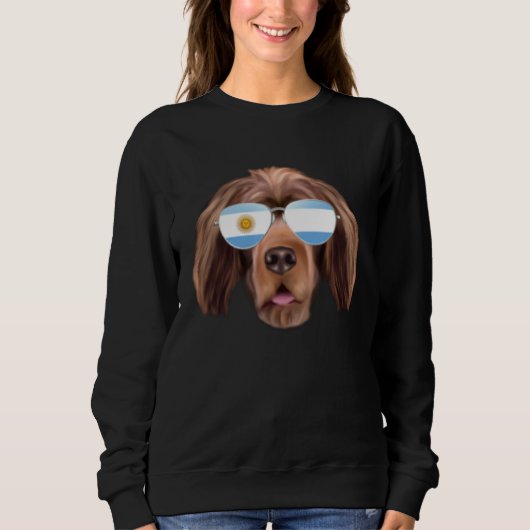 Argentinian Flag Sussex Spaniel Dog Argentina Pock Trui (Voorkant)