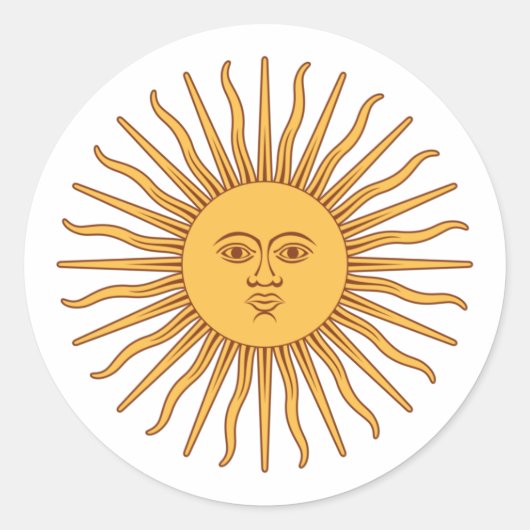 Argentinian Sun of May (Sol de Mayo Argentino)  Ronde Sticker (Voorkant)