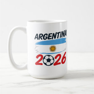Argentinië 2026 Voetbalfan Design Vlagkleuren Koffiemok