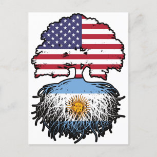 Argentinië - Amerikaanse vlag - Boomboomstammen va Briefkaart