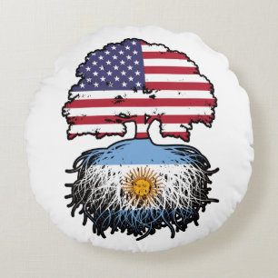 Argentinië - Amerikaanse vlag - Boomboomstammen va Rond Kussen