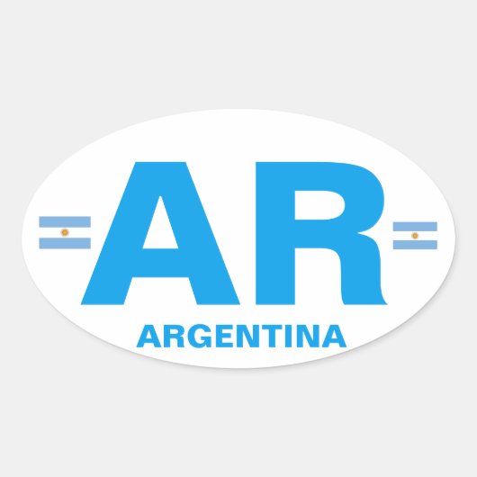 Argentinië AR Euro-stijl Ovale Sticker (Voorkant)