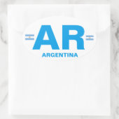 Argentinië AR Euro-stijl Ovale Sticker (Tas)