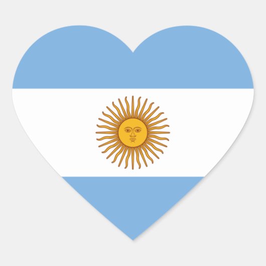 Argentinië/Argentijnse hartvlag Hart Sticker (Voorkant)