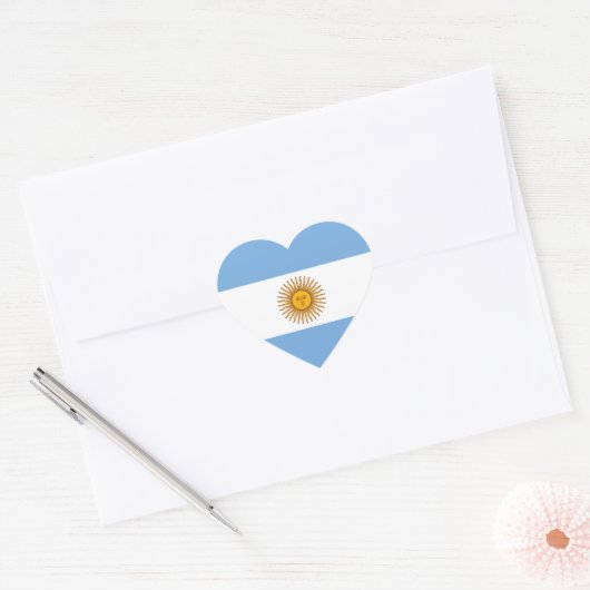 Argentinië/Argentijnse hartvlag Hart Sticker (Envelop)