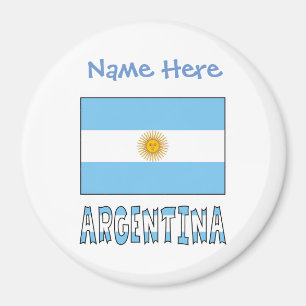 Argentinië Argentijnse Vlag Blauw Personalisatie  Magneet