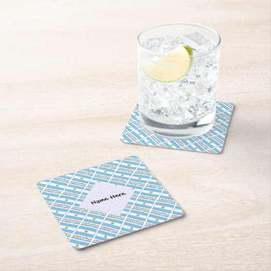 Argentinië Argentijnse Vlag Gecodeeld Gepersonalis Kartonnen Onderzetters (Insitu)