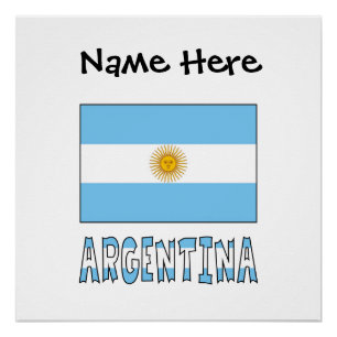 Argentinië Argentijnse Vlag Gepersonaliseerd Perfect Poster