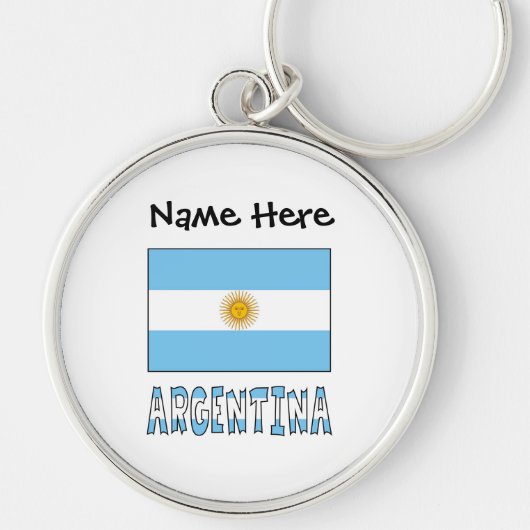 Argentinië Argentijnse Vlag Gepersonaliseerd Sleutelhanger (Voorkant)