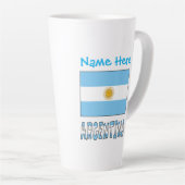 Argentinië Argentijnse Vlag Gepersonaliseerde Naam Latte Mok (Rechterhoek)
