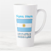 Argentinië Argentijnse Vlag Gepersonaliseerde Naam Latte Mok (Rechts)