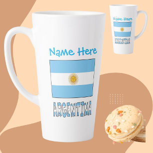 Argentinië Argentijnse Vlag Gepersonaliseerde Naam Latte Mok