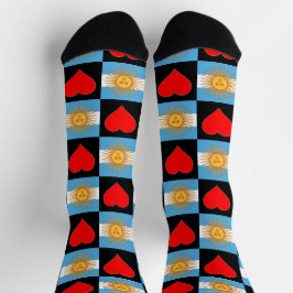 Argentinië Argentijnse vlag Heart Pattern Sokken
