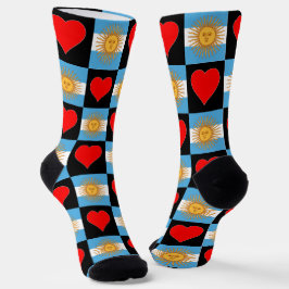 Argentinië Argentijnse vlag Heart Pattern Sokken