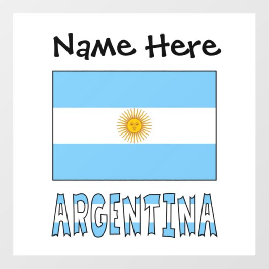 Argentinië Argentijnse Vlag Persoonlijk  Raamsticker (Vel)