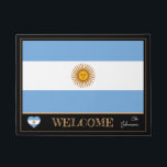 Argentinië & Argentijnse Vlag/Sport Welkom Deurmat<br><div class="desc">Doormat: Argentijnse vlag en Argentijnse "Welcome" matten - hou van mijn land,  reizen,  vakantie,  nationale patriotten / sportfans</div>