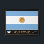 Argentinië & Argentijnse Vlag/Sport Welkom Deurmat<br><div class="desc">Doormat: Argentijnse vlag en Argentijnse "Welcome" matten - hou van mijn land,  reizen,  vakantie,  nationale patriotten / sportfans</div>